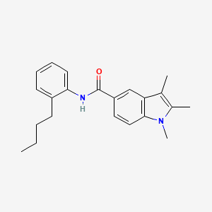 molecular formula C22H26N2O B4338721 N-(2-butylphenyl)-1,2,3-trimethyl-1H-indole-5-carboxamide 