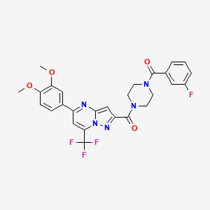 5-(3,4-dimethoxyphenyl)-2-{[4-(3-fluorobenzoyl)-1-piperazinyl]carbonyl}-7-(trifluoromethyl)pyrazolo[1,5-a]pyrimidine