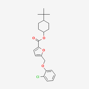 molecular formula C22H27ClO4 B4338813 4-Tert-butylcyclohexyl 5-[(2-chlorophenoxy)methyl]furan-2-carboxylate 