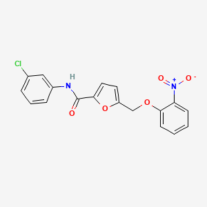 molecular formula C18H13ClN2O5 B4338842 N-(3-chlorophenyl)-5-[(2-nitrophenoxy)methyl]furan-2-carboxamide 