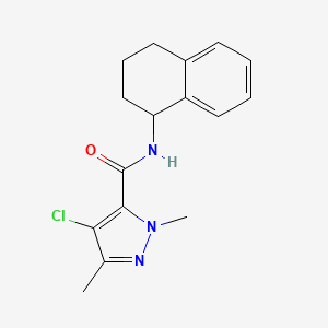 molecular formula C16H18ClN3O B4338868 4-CHLORO-1,3-DIMETHYL-N~5~-(1,2,3,4-TETRAHYDRO-1-NAPHTHALENYL)-1H-PYRAZOLE-5-CARBOXAMIDE 