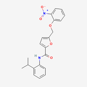 molecular formula C21H20N2O5 B4338869 5-[(2-nitrophenoxy)methyl]-N-[2-(propan-2-yl)phenyl]furan-2-carboxamide 