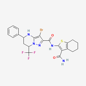 N~2~-[3-(AMINOCARBONYL)-4,5,6,7-TETRAHYDRO-1-BENZOTHIOPHEN-2-YL]-3-BROMO-5-PHENYL-7-(TRIFLUOROMETHYL)-4,5,6,7-TETRAHYDROPYRAZOLO[1,5-A]PYRIMIDINE-2-CARBOXAMIDE