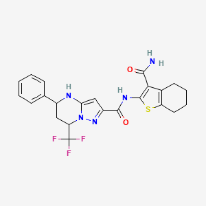 N~2~-[3-(AMINOCARBONYL)-4,5,6,7-TETRAHYDRO-1-BENZOTHIOPHEN-2-YL]-5-PHENYL-7-(TRIFLUOROMETHYL)-4,5,6,7-TETRAHYDROPYRAZOLO[1,5-A]PYRIMIDINE-2-CARBOXAMIDE