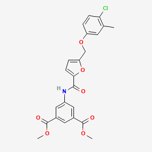 molecular formula C23H20ClNO7 B4338925 1,3-DIMETHYL 5-{5-[(4-CHLORO-3-METHYLPHENOXY)METHYL]FURAN-2-AMIDO}BENZENE-1,3-DICARBOXYLATE 