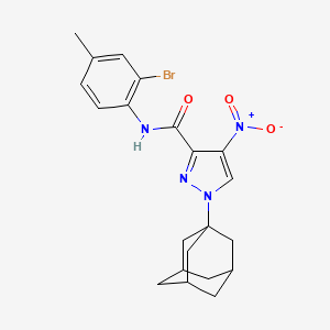 molecular formula C21H23BrN4O3 B4338927 1-(1-adamantyl)-N-(2-bromo-4-methylphenyl)-4-nitro-1H-pyrazole-3-carboxamide 