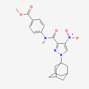 molecular formula C22H24N4O5 B4338933 methyl 4-({[1-(1-adamantyl)-4-nitro-1H-pyrazol-3-yl]carbonyl}amino)benzoate 