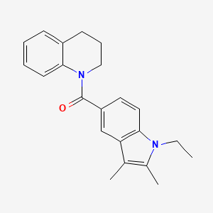 molecular formula C22H24N2O B4338962 3,4-DIHYDRO-1(2H)-QUINOLINYL(1-ETHYL-2,3-DIMETHYL-1H-INDOL-5-YL)METHANONE 