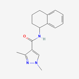 molecular formula C16H19N3O B4338969 1,3-DIMETHYL-N~4~-(1,2,3,4-TETRAHYDRO-1-NAPHTHALENYL)-1H-PYRAZOLE-4-CARBOXAMIDE 