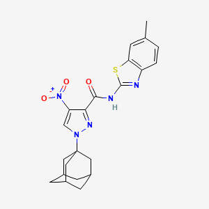 1-(1-adamantyl)-N-(6-methyl-1,3-benzothiazol-2-yl)-4-nitro-1H-pyrazole-3-carboxamide