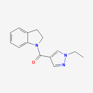 molecular formula C14H15N3O B4339003 2,3-Dihydroindol-1-yl-(1-ethylpyrazol-4-yl)methanone 