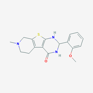 molecular formula C17H19N3O2S B433901 2-(2-Methoxyphenyl)-7-methyl-1,2,5,6,7,8-hexahydropyrido[4',3':4,5]thieno[2,3-d]pyrimidin-4-ol CAS No. 352666-58-1