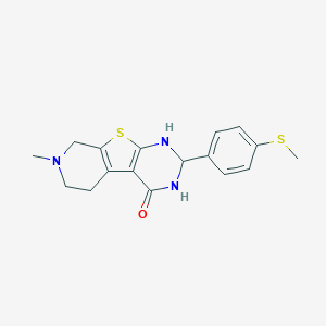 molecular formula C17H19N3OS2 B433902 7-methyl-2-[4-(methylsulfanyl)phenyl]-2,3,5,6,7,8-hexahydropyrido[4',3':4,5]thieno[2,3-d]pyrimidin-4(1H)-one CAS No. 352666-59-2