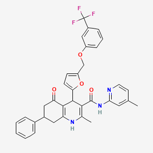 2-METHYL-N~3~-(4-METHYL-2-PYRIDYL)-5-OXO-7-PHENYL-4-(5-{[3-(TRIFLUOROMETHYL)PHENOXY]METHYL}-2-FURYL)-1,4,5,6,7,8-HEXAHYDRO-3-QUINOLINECARBOXAMIDE