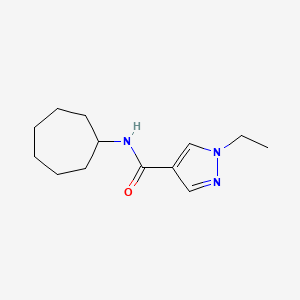 molecular formula C13H21N3O B4339067 N-cycloheptyl-1-ethyl-1H-pyrazole-4-carboxamide 