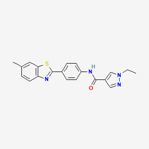 1-ethyl-N-[4-(6-methyl-1,3-benzothiazol-2-yl)phenyl]-1H-pyrazole-4-carboxamide