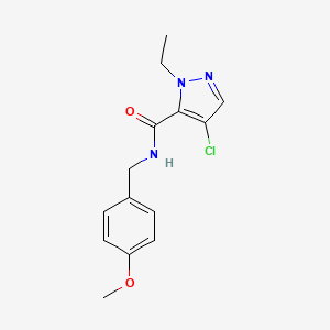 molecular formula C14H16ClN3O2 B4339102 4-chloro-1-ethyl-N-(4-methoxybenzyl)-1H-pyrazole-5-carboxamide 