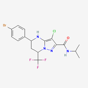 molecular formula C17H17BrClF3N4O B4339123 5-(4-BROMOPHENYL)-3-CHLORO-N~2~-ISOPROPYL-7-(TRIFLUOROMETHYL)-4,5,6,7-TETRAHYDROPYRAZOLO[1,5-A]PYRIMIDINE-2-CARBOXAMIDE 