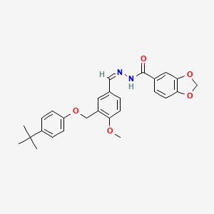 N'-{3-[(4-tert-butylphenoxy)methyl]-4-methoxybenzylidene}-1,3-benzodioxole-5-carbohydrazide