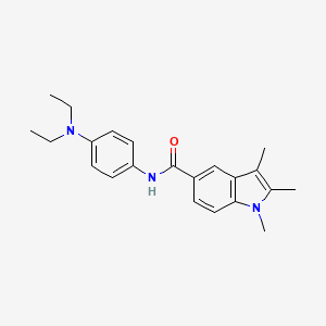 molecular formula C22H27N3O B4339200 N-[4-(diethylamino)phenyl]-1,2,3-trimethyl-1H-indole-5-carboxamide 