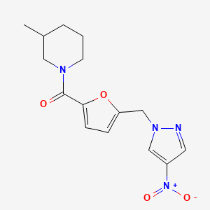 (3-METHYLPIPERIDINO){5-[(4-NITRO-1H-PYRAZOL-1-YL)METHYL]-2-FURYL}METHANONE