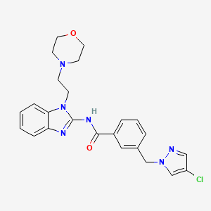 3-[(4-CHLORO-1H-PYRAZOL-1-YL)METHYL]-N~1~-[1-(2-MORPHOLINOETHYL)-1H-1,3-BENZIMIDAZOL-2-YL]BENZAMIDE