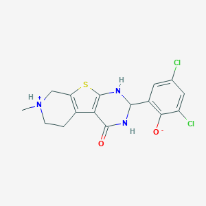 B433925 2,4-Dichloro-6-(11-methyl-3-oxo-8-thia-4,6-diaza-11-azoniatricyclo[7.4.0.02,7]trideca-1(9),2(7)-dien-5-yl)phenolate CAS No. 500270-39-3