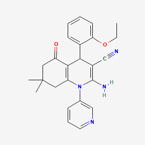 2-amino-4-(2-ethoxyphenyl)-7,7-dimethyl-5-oxo-1-(3-pyridinyl)-1,4,5,6,7,8-hexahydro-3-quinolinecarbonitrile