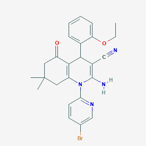 2-amino-1-(5-bromo-2-pyridinyl)-4-(2-ethoxyphenyl)-7,7-dimethyl-5-oxo-1,4,5,6,7,8-hexahydro-3-quinolinecarbonitrile