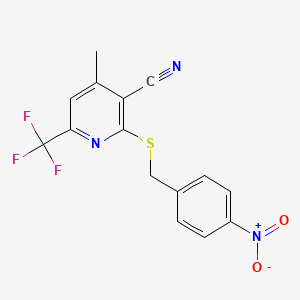 4-METHYL-2-[(4-NITROBENZYL)SULFANYL]-6-(TRIFLUOROMETHYL)-3-PYRIDYL CYANIDE