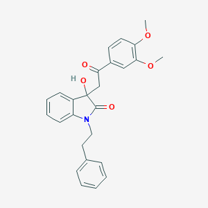 molecular formula C26H25NO5 B433928 3-[2-(3,4-dimethoxyphenyl)-2-oxoethyl]-3-hydroxy-1-(2-phenylethyl)-1,3-dihydro-2H-indol-2-one CAS No. 370844-28-3
