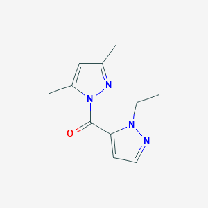 molecular formula C11H14N4O B4339287 (3,5-Dimethyl-1H-pyrazol-1-yl)(1-ethyl-1H-pyrazol-5-yl)methanone 