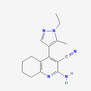 2-amino-4-(1-ethyl-5-methyl-1H-pyrazol-4-yl)-5,6,7,8-tetrahydro-3-quinolinecarbonitrile