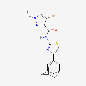 molecular formula C19H23BrN4OS B4339311 N-[4-(1-adamantyl)-1,3-thiazol-2-yl]-4-bromo-1-ethyl-1H-pyrazole-3-carboxamide 