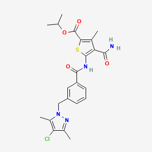 isopropyl 4-(aminocarbonyl)-5-({3-[(4-chloro-3,5-dimethyl-1H-pyrazol-1-yl)methyl]benzoyl}amino)-3-methyl-2-thiophenecarboxylate