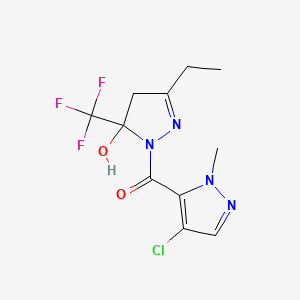 (4-chloro-1-methyl-1H-pyrazol-5-yl)[3-ethyl-5-hydroxy-5-(trifluoromethyl)-4,5-dihydro-1H-pyrazol-1-yl]methanone