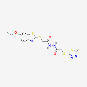 N'~1~-{2-[(6-ETHOXY-1,3-BENZOTHIAZOL-2-YL)SULFANYL]ACETYL}-2-[(5-METHYL-1,3,4-THIADIAZOL-2-YL)SULFANYL]ACETOHYDRAZIDE