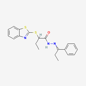 molecular formula C20H21N3OS2 B4339345 2-(1,3-BENZOTHIAZOL-2-YLSULFANYL)-N'-(1-PHENYLPROPYLIDENE)BUTANOHYDRAZIDE 