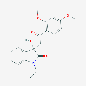 molecular formula C20H21NO5 B433935 3-[2-(2,4-dimethoxyphenyl)-2-oxoethyl]-1-ethyl-3-hydroxy-1,3-dihydro-2H-indol-2-one CAS No. 370844-90-9
