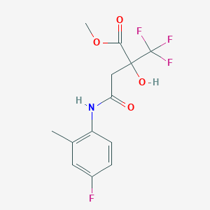 molecular formula C13H13F4NO4 B4339388 methyl 4-[(4-fluoro-2-methylphenyl)amino]-2-hydroxy-4-oxo-2-(trifluoromethyl)butanoate 