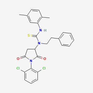 N-[1-(2,6-DICHLOROPHENYL)-2,5-DIOXOTETRAHYDRO-1H-PYRROL-3-YL]-N'-(2,5-DIMETHYLPHENYL)-N-PHENETHYLTHIOUREA