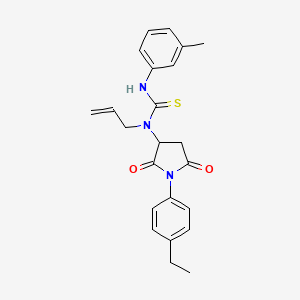 molecular formula C23H25N3O2S B4339490 N-allyl-N-[1-(4-ethylphenyl)-2,5-dioxo-3-pyrrolidinyl]-N'-(3-methylphenyl)thiourea 