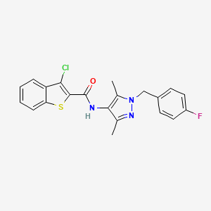 3-chloro-N-[1-(4-fluorobenzyl)-3,5-dimethyl-1H-pyrazol-4-yl]-1-benzothiophene-2-carboxamide