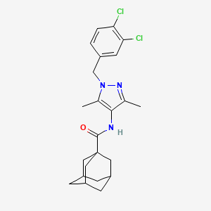 molecular formula C23H27Cl2N3O B4339539 N-[1-(3,4-dichlorobenzyl)-3,5-dimethyl-1H-pyrazol-4-yl]-1-adamantanecarboxamide 