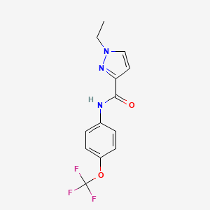 molecular formula C13H12F3N3O2 B4339562 1-ethyl-N-[4-(trifluoromethoxy)phenyl]-1H-pyrazole-3-carboxamide 