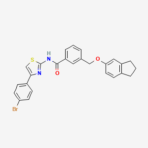 molecular formula C26H21BrN2O2S B4339576 N~1~-[4-(4-BROMOPHENYL)-1,3-THIAZOL-2-YL]-3-[(2,3-DIHYDRO-1H-INDEN-5-YLOXY)METHYL]BENZAMIDE 