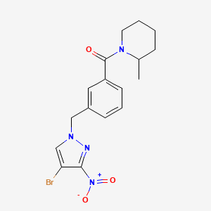 {3-[(4-BROMO-3-NITRO-1H-PYRAZOL-1-YL)METHYL]PHENYL}(2-METHYLPIPERIDINO)METHANONE