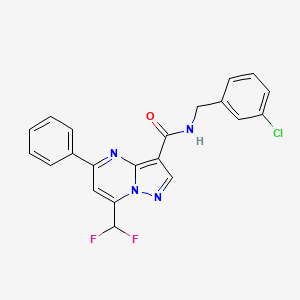 molecular formula C21H15ClF2N4O B4339612 N-(3-chlorobenzyl)-7-(difluoromethyl)-5-phenylpyrazolo[1,5-a]pyrimidine-3-carboxamide 