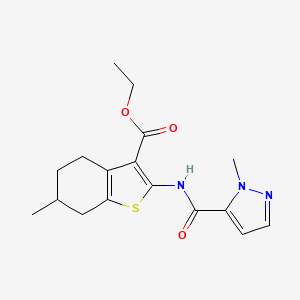 molecular formula C17H21N3O3S B4339630 ethyl 6-methyl-2-{[(1-methyl-1H-pyrazol-5-yl)carbonyl]amino}-4,5,6,7-tetrahydro-1-benzothiophene-3-carboxylate 