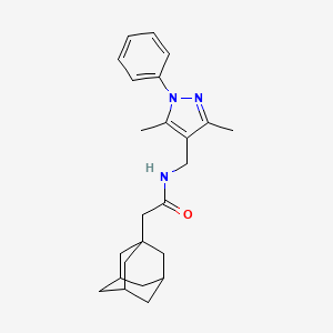 molecular formula C24H31N3O B4339670 2-(1-adamantyl)-N-[(3,5-dimethyl-1-phenyl-1H-pyrazol-4-yl)methyl]acetamide 